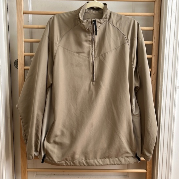 Nike Half Zip Golf Pullover Lightweight Jacket Dual shade tan with pockets - Picture 1 of 7